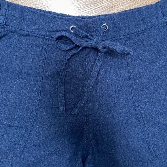 Kensie Jeans Navy Linen Blend Drawstring Shorts – Women’s M - Picture 2 of 5